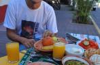 Um dos melhores desayunos da viagem, na Plaza Machado em Mazatlán, no México